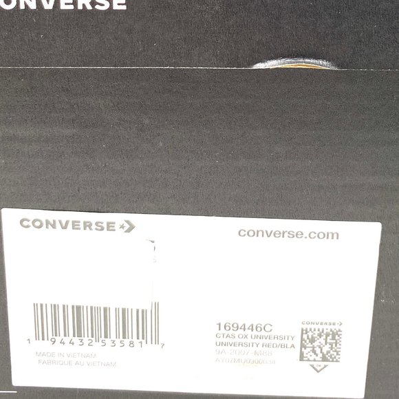 Converse Men's Size 10.5 169446C CTAS OX UNIVERSITY Red Canvas Low Top Sneakers - Picture 11 of 11